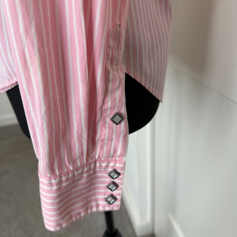 VTG Blue Label Ralph Lauren Pink Button Down Shirt w/ Diamond Pearl Buttons Sz 4 - Picture 5 of 8